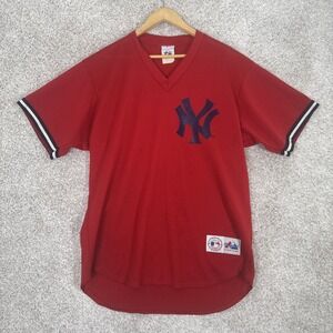 New York Yankees Majestic Alternate Red Pullover Men's L Baseball‎ Jersey